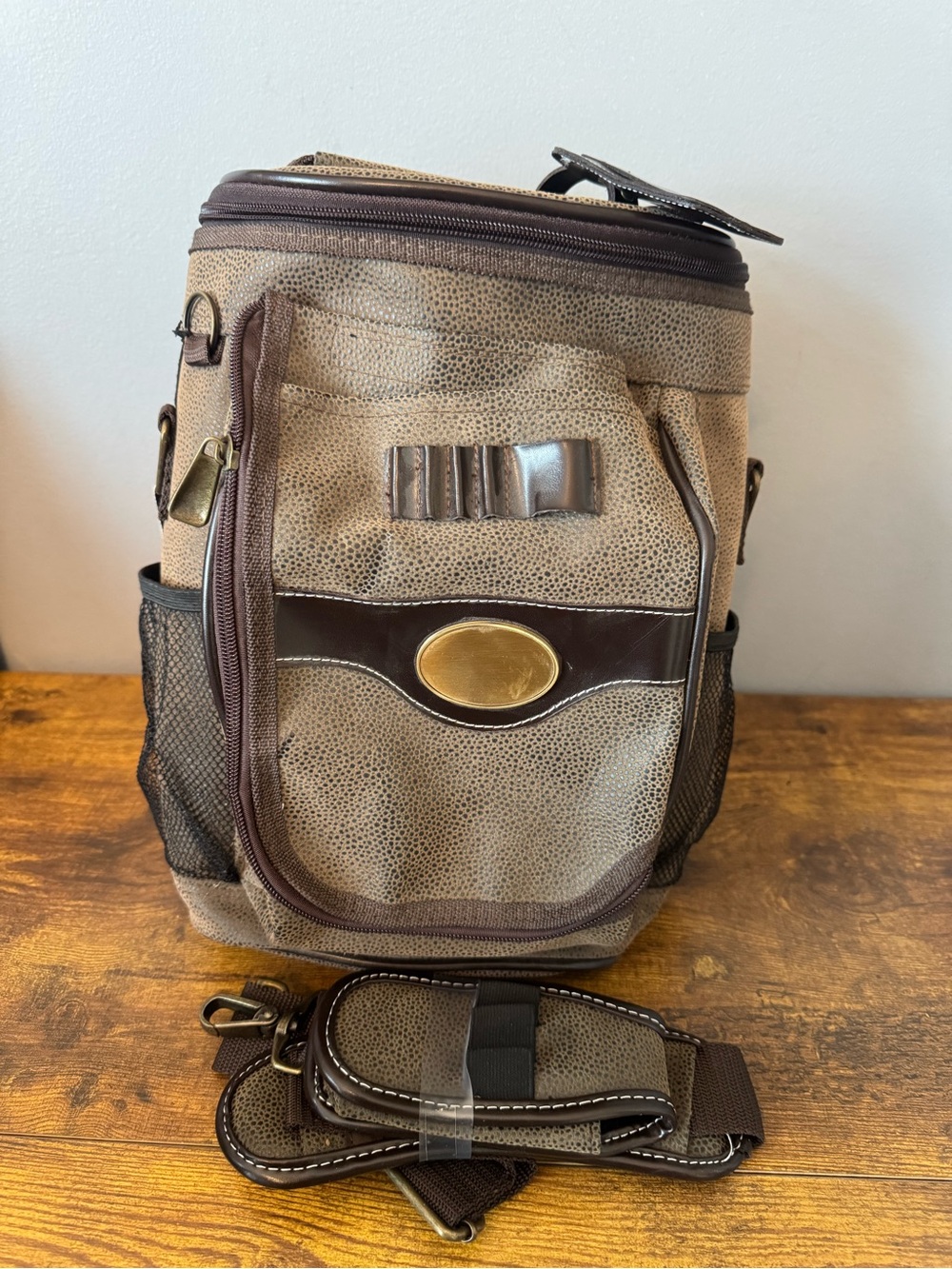 Sovrano‎ Golf Cooler Bag Insulated Travel Tote Reptile Embossed Brown NWT
